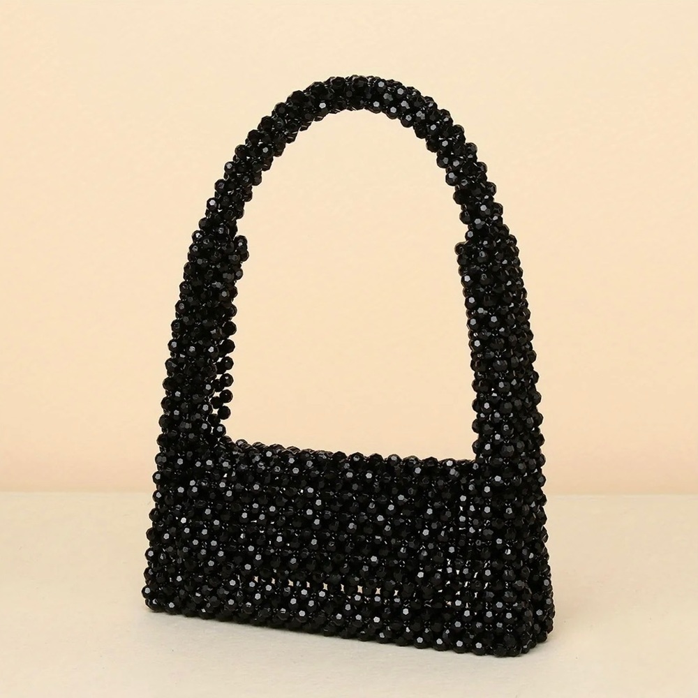 Shimmering Rhinestone Handbag - Black - Perfect for Carnaval Music Festival 🖤